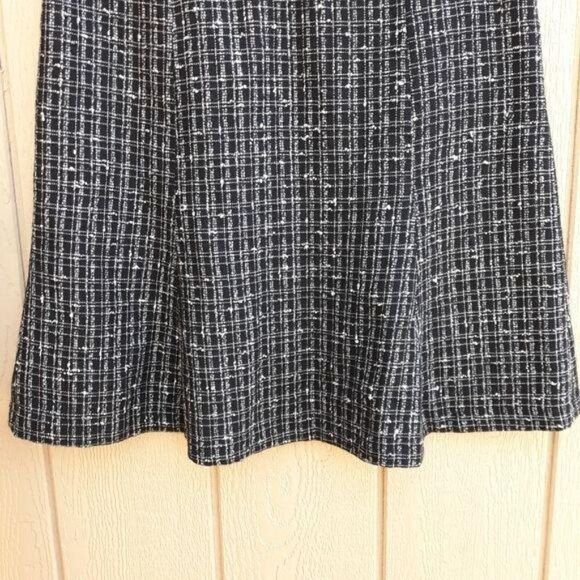 Vtg Skirt Dark Academia Schoolgirl Wool Tweed Windowpane Plaid Full Skater Sz 14 - Picture 6 of 11